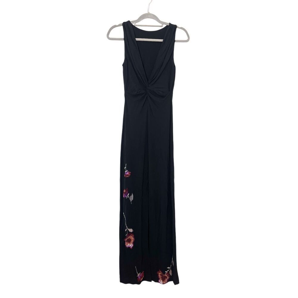 Vintage Nicole Miller Maxi Slip Dress Fairy Beaded Floral Y2K Long Guest 6
